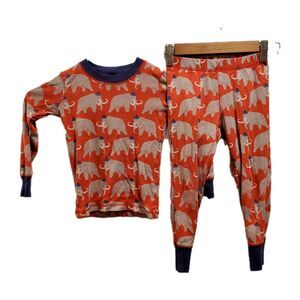 Mini Boden Kids Pajama Set Pjs Elephant Woolly Mammoth Print Size 4 unisex
